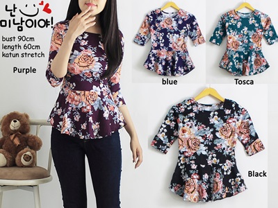 Jual Online Baju Atasan Motif Bunga Murah di Jakarta Bahan Katun Jual Online Baju Atasan Motif Bunga Murah di Jakarta Bahan Katun
