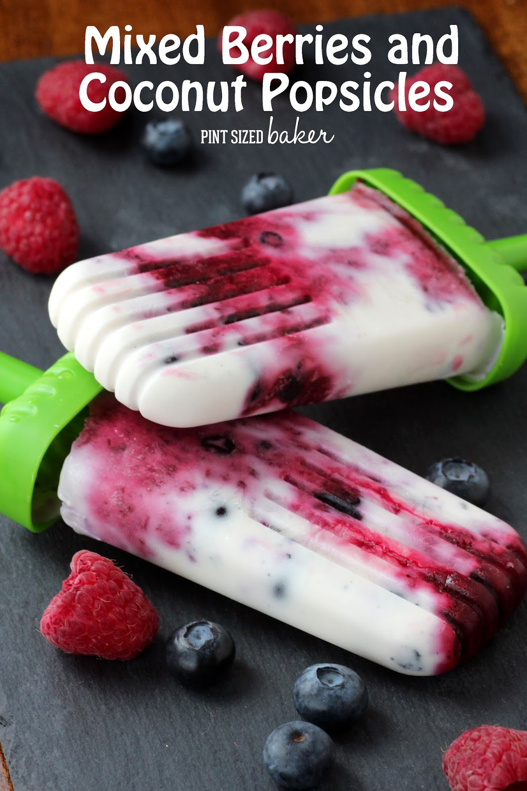 Mixed Berries and Coconut Popsicle. 