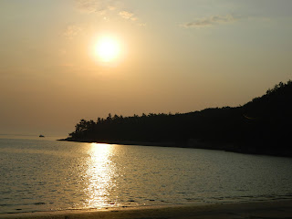 Golden sunset from Seonydo island in South Korea