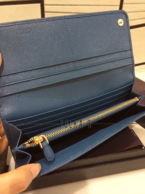 Prada Saffiano Leather Wallet 1M1132 - Cobalto | Polka B ...