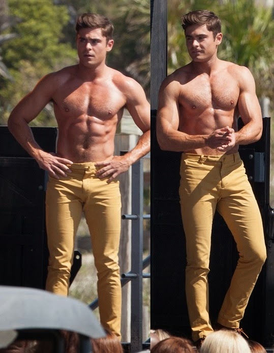 Zac Efron Filming Shirtless Scenes of "Dirty Grandpa" in Tybee Is...
