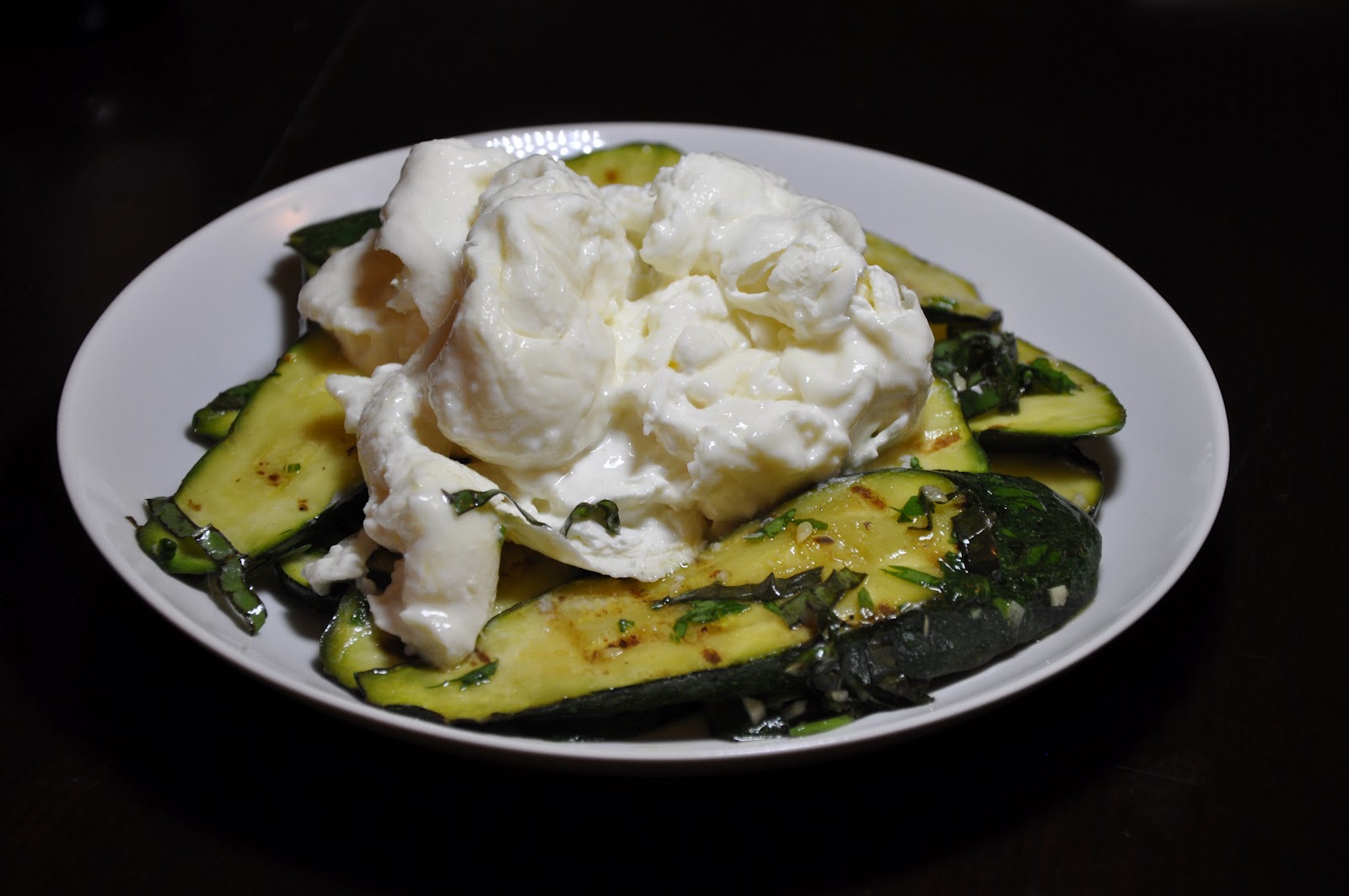Slice of Rice Grilled Zucchini with Burrata