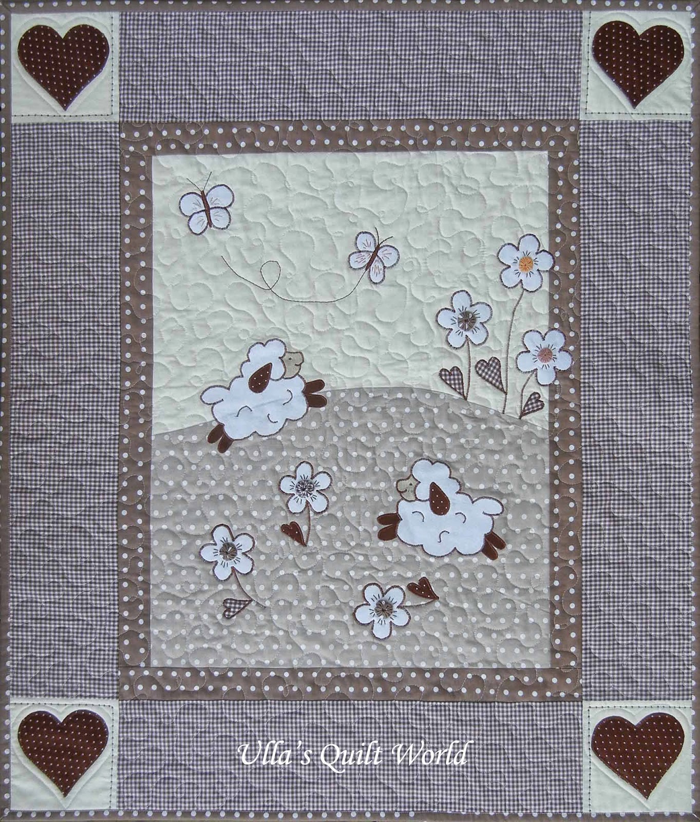 Ulla's Quilt World Sheep quilts baby blanket and pillowcase