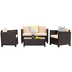 Wisteria Lane Garden Rattan Wicker Sofa Set