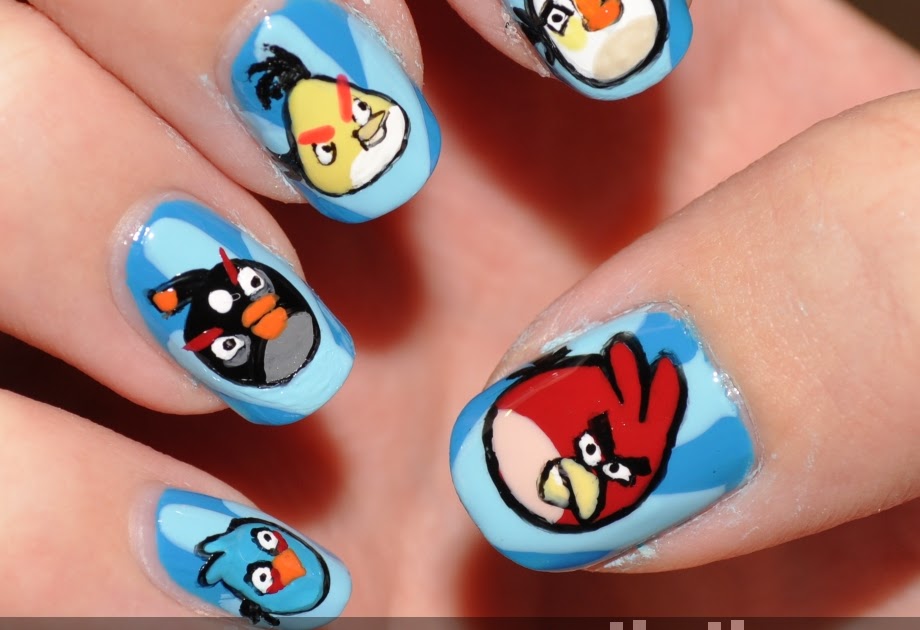 2. Angry Birds Nail Art Designs for Beginners - wide 1