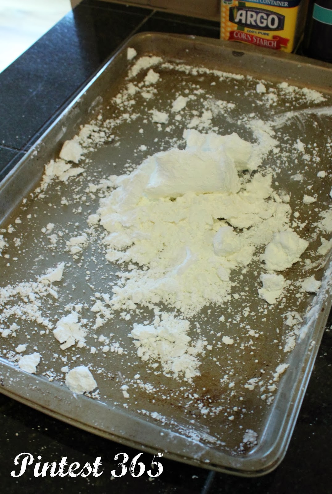 Pintest 365. Day 43 Shaving Cream + Corn Starch Foam Dough (fail).