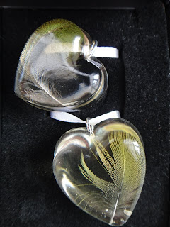 Budgie feather pendants