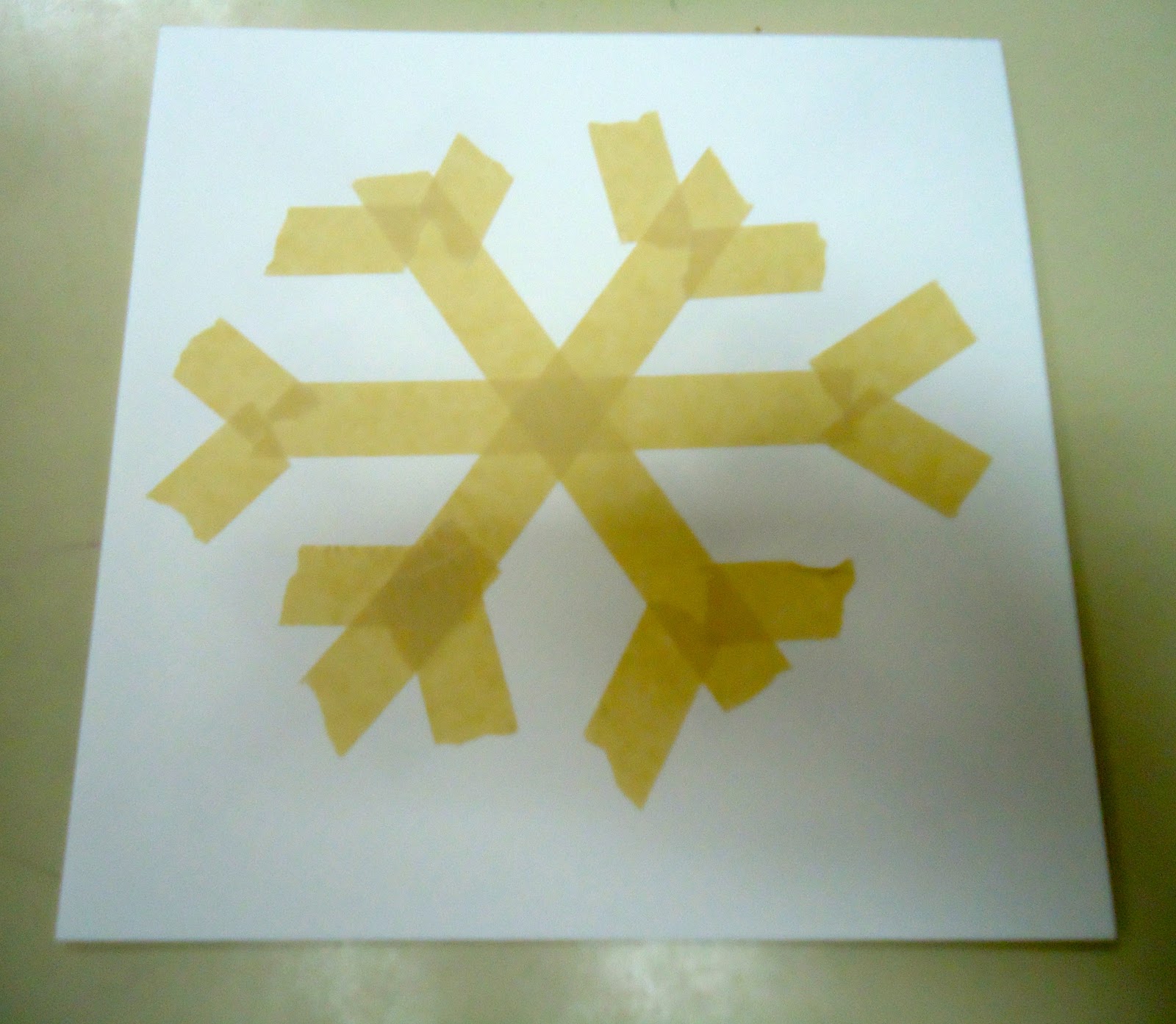 To the Lesson! Tape Resist Snowflakes