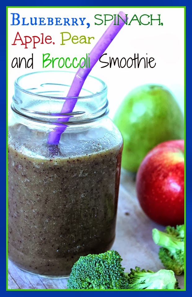 Blueberry, Spinach, Apple, Pear and Broccoli Smoothie Kudos Kitchen by Renée