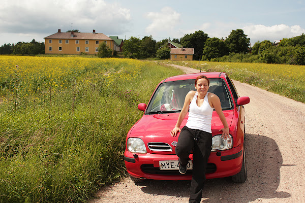 jenn with our nissan micra
