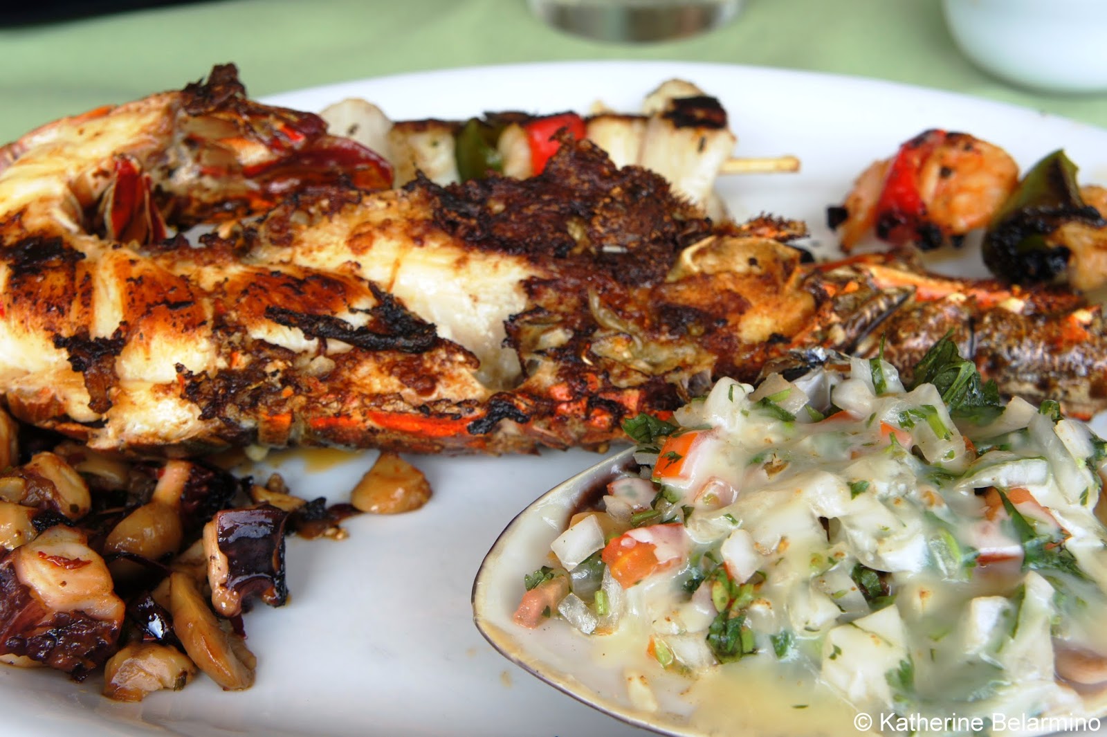 Popotla Park Restaurant Lobster Popotla Park Restaurant Lobster Baja California Mexico