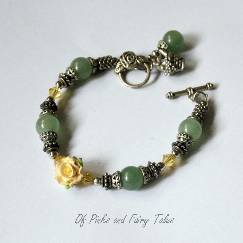 Of Pinks and Fairy Tales Yellow Rose Bracelet