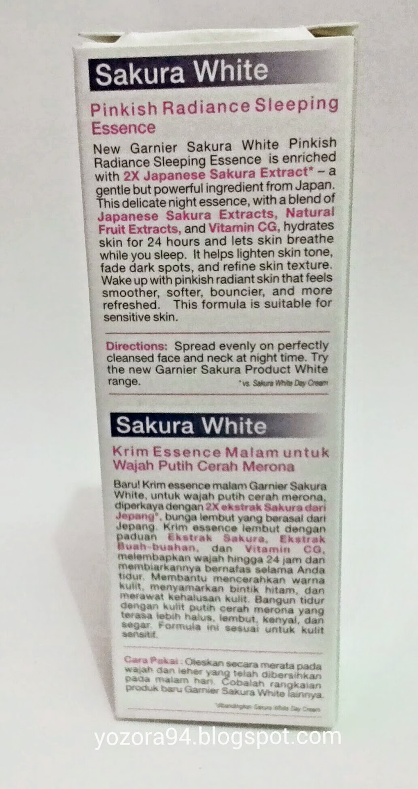 Ell S Beauty Diary Review Garnier Sakura White Pinkish Radiance Sleeping Essence