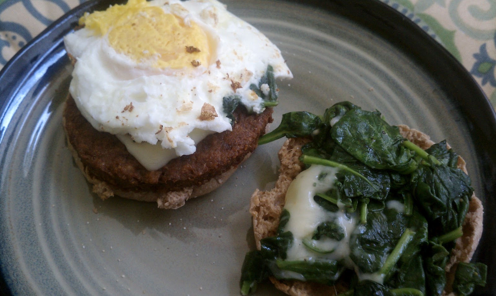 Lively Happenings Scrumptious Veggie Burger with Egg & Spinach! What!?
