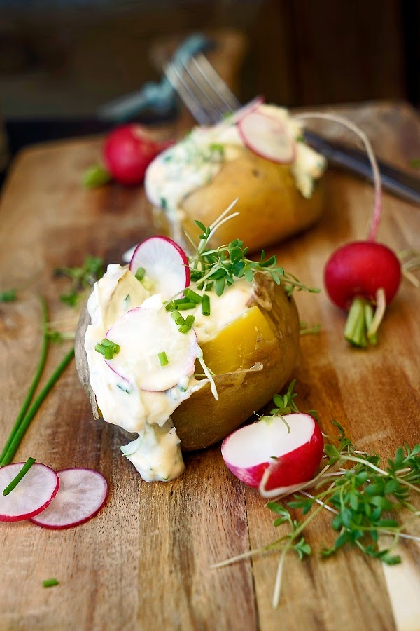 Stuttgartcooking Gebackene Kartoffeln Mit Einer Radieschen Quark