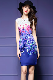 Purple Dendrobium Orchid Print Dress