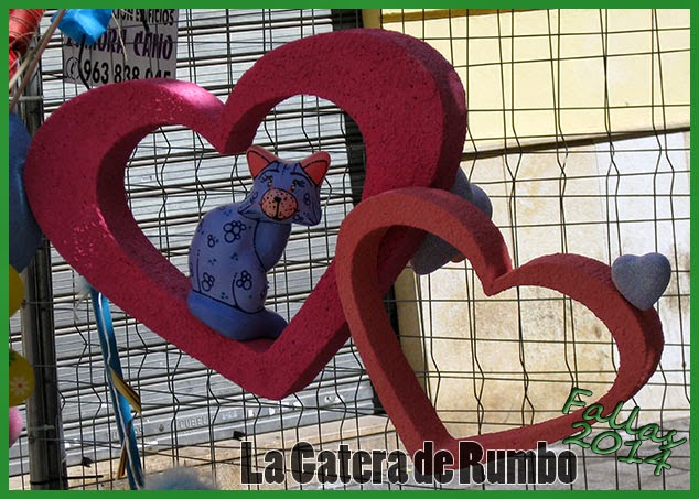 Gatito en corazón Falla Infantil Plaza del Negrito