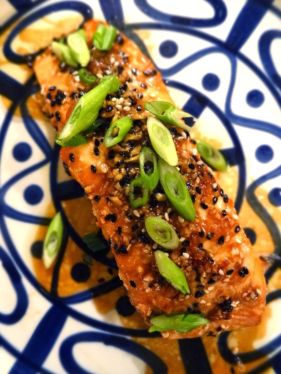 Scrumpdillyicious Asian Sesame Ginger Salmon with Scallions