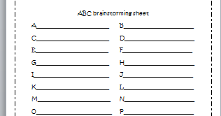 Abc Brainstorming Chart