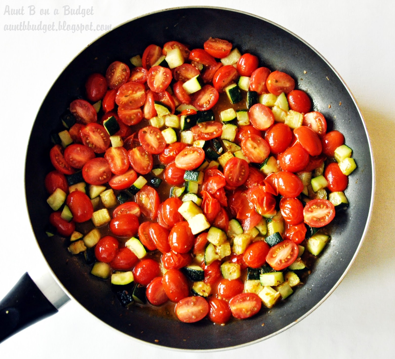 Aunt B on a Budget Spaghetti With Sauteed Zucchini and Grape Tomatoes