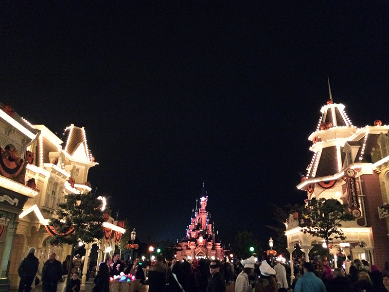 Disneyland castle at night