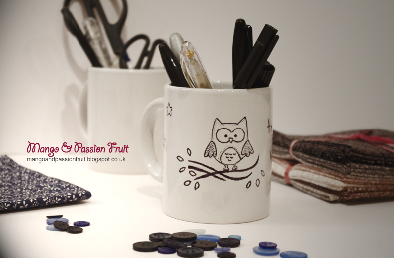 Mango and Passion Fruit Sharpie + Porcelain + Oven = personalised items!