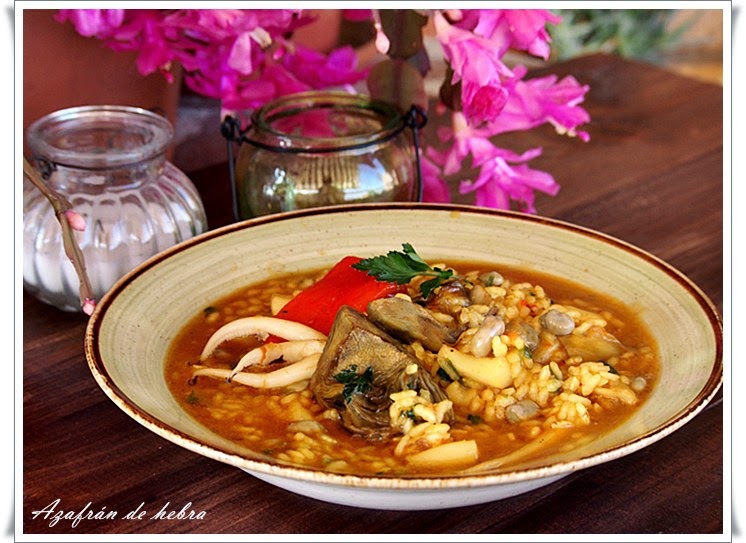 Arroz Caldoso Con Sepia Y Alcachofas
