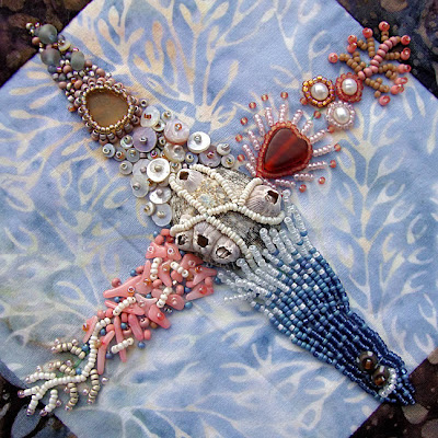 Robin Atkins bead embroidery, Ocean, BJP, detail
