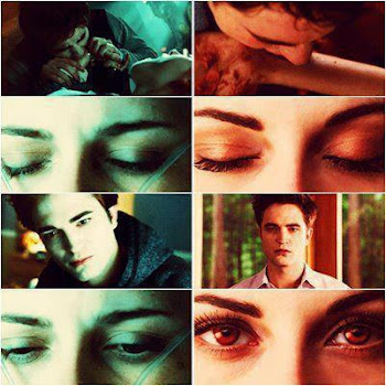 Bella en crepusculo y Amanecer..mordidas de Edward Y sus ojos humanos y vampiros