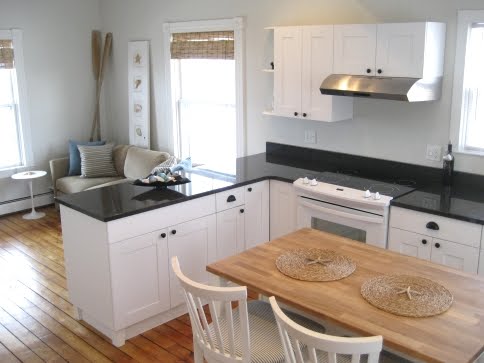 black and white kitchen after