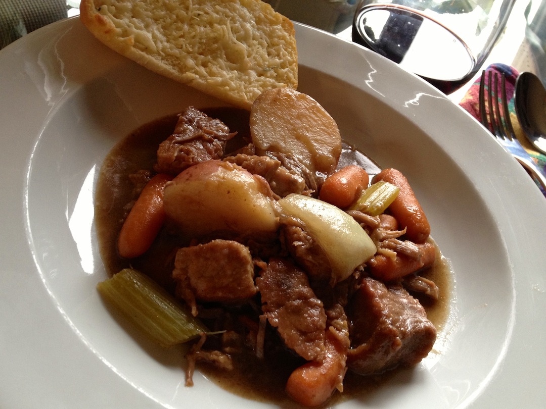 theGREENhs Pan Seared Pork Stew with Red Potatoes, Carrots, Celery & Onion