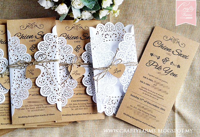 Doily Inspired Brown Rustic Wedding Cards For Garden Malaysia Doily Inspired Brown Rustic Wedding Cards For Garden Malaysia