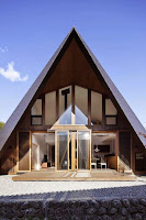 Origami House Design with A-Frame in an Old Village Surrounded by Mountains Origami House Design with A-Frame in an Old Village Surrounded by Mountains