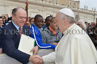 President of the Federation, James Bogle, meeting Pope Francis in 2014