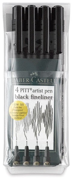 Black Faber-Castell PITT Artist Pens - 4 Piece Set, Hobby Lobby