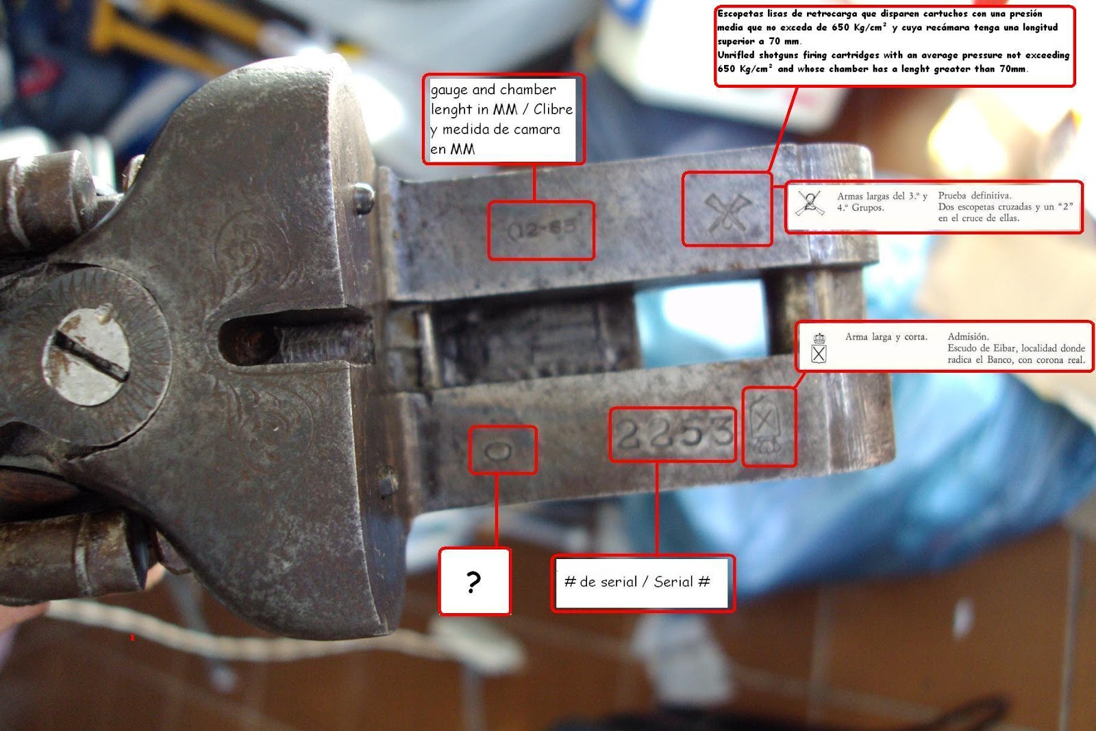 Nails and Sawdust Spanish shotgun markings
