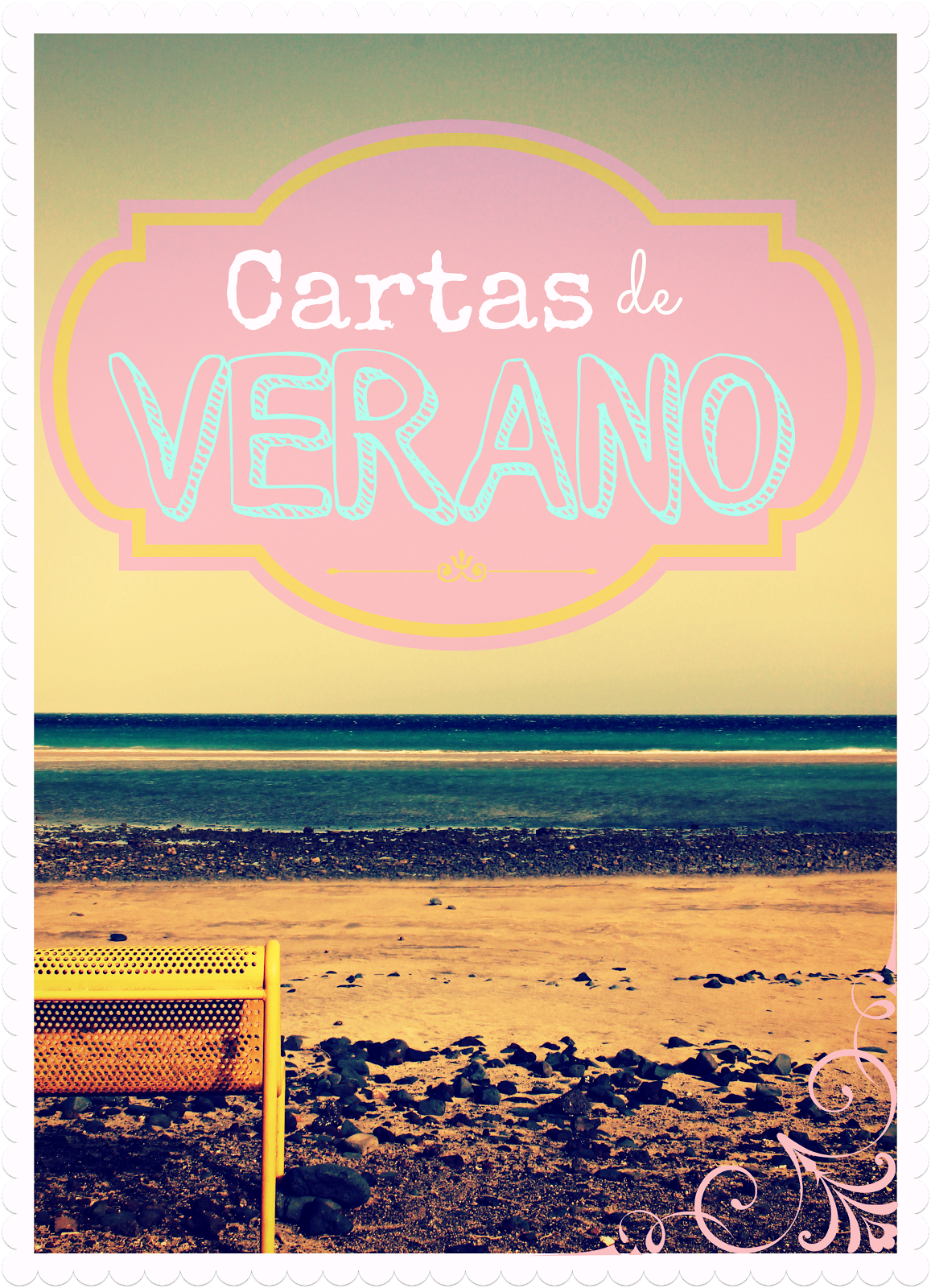 Cartas de verano rosa verdosa