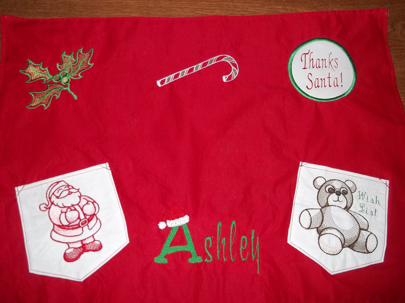 "Go For It" Embroidery Customized Santa Placemats