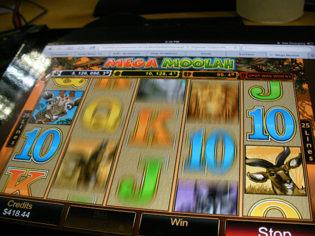 spinning the reels on an ipad casino slot game - ipad mega moolah