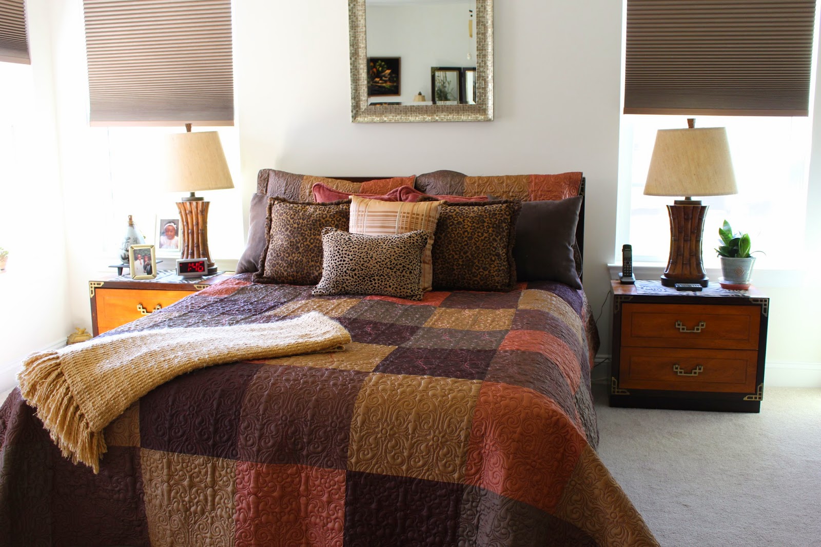 Designs by Pinky Fall Bedding in the Master