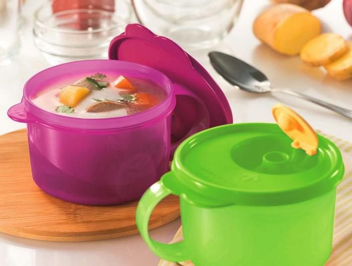Tupperware Brand Malaysia::Tupperware: Tupperware Crystalwave Microwaveable  Reheat-able Purple Green Soup Mug 2x460ml