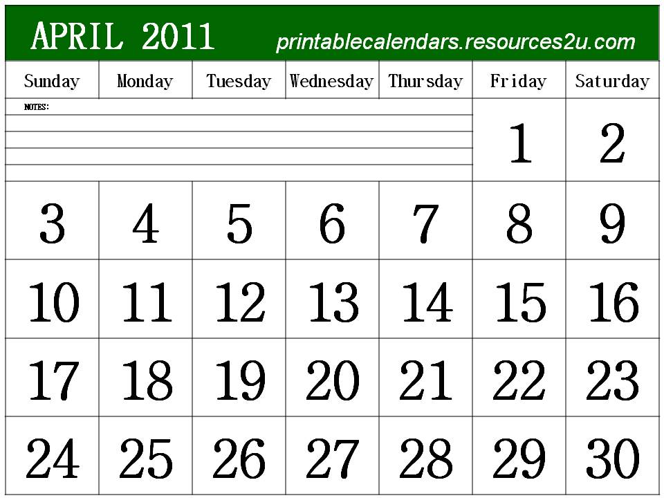 april 2011 calendar template. 2011 CALENDAR TEMPLATE APRIL