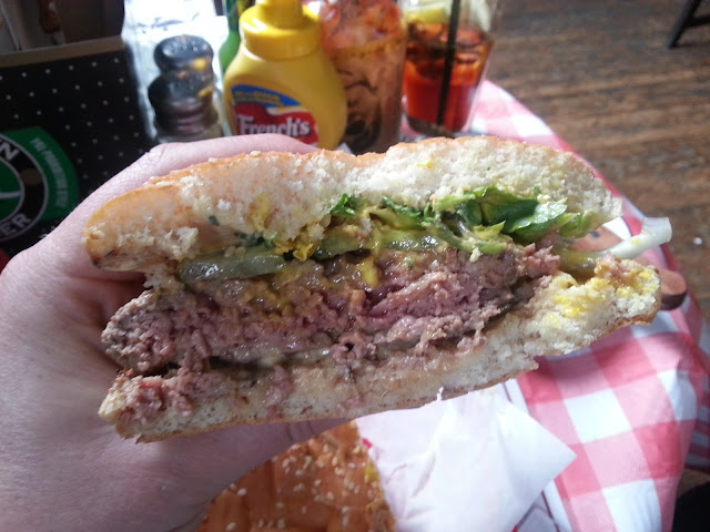 MeatLover 8oz burger cut-through