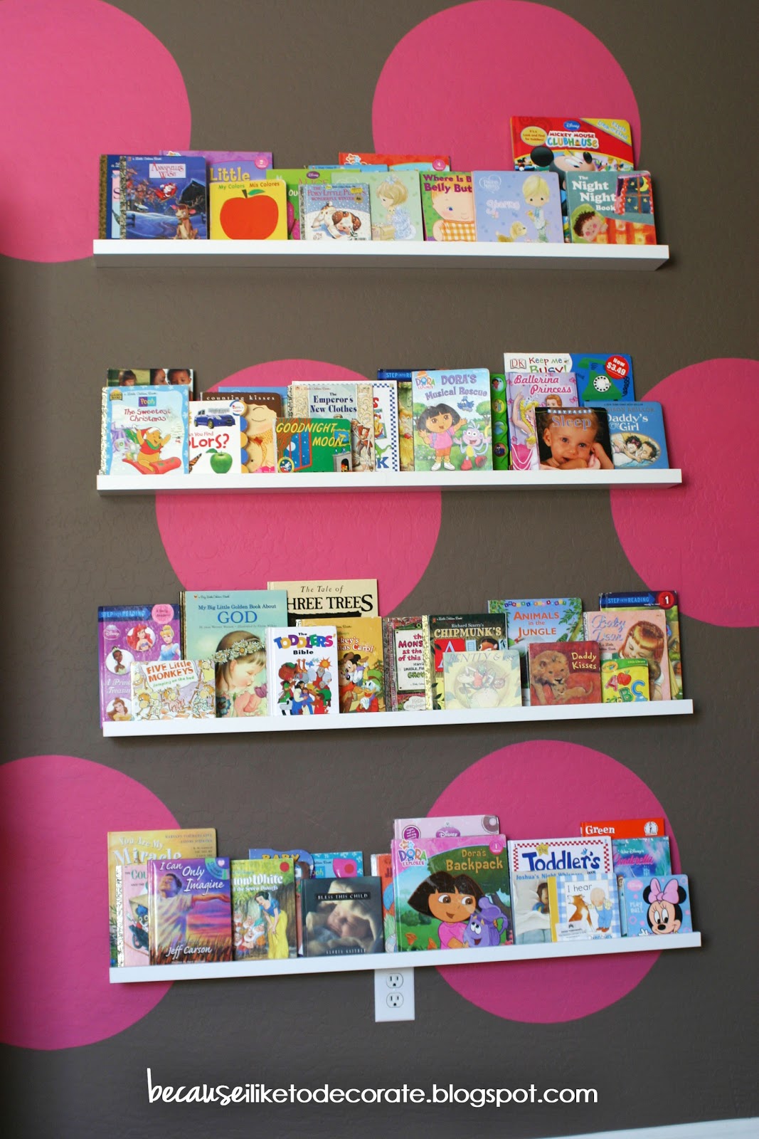 The Girls' Room Progress 1.4 Toddler Bookshelf Wall because i like