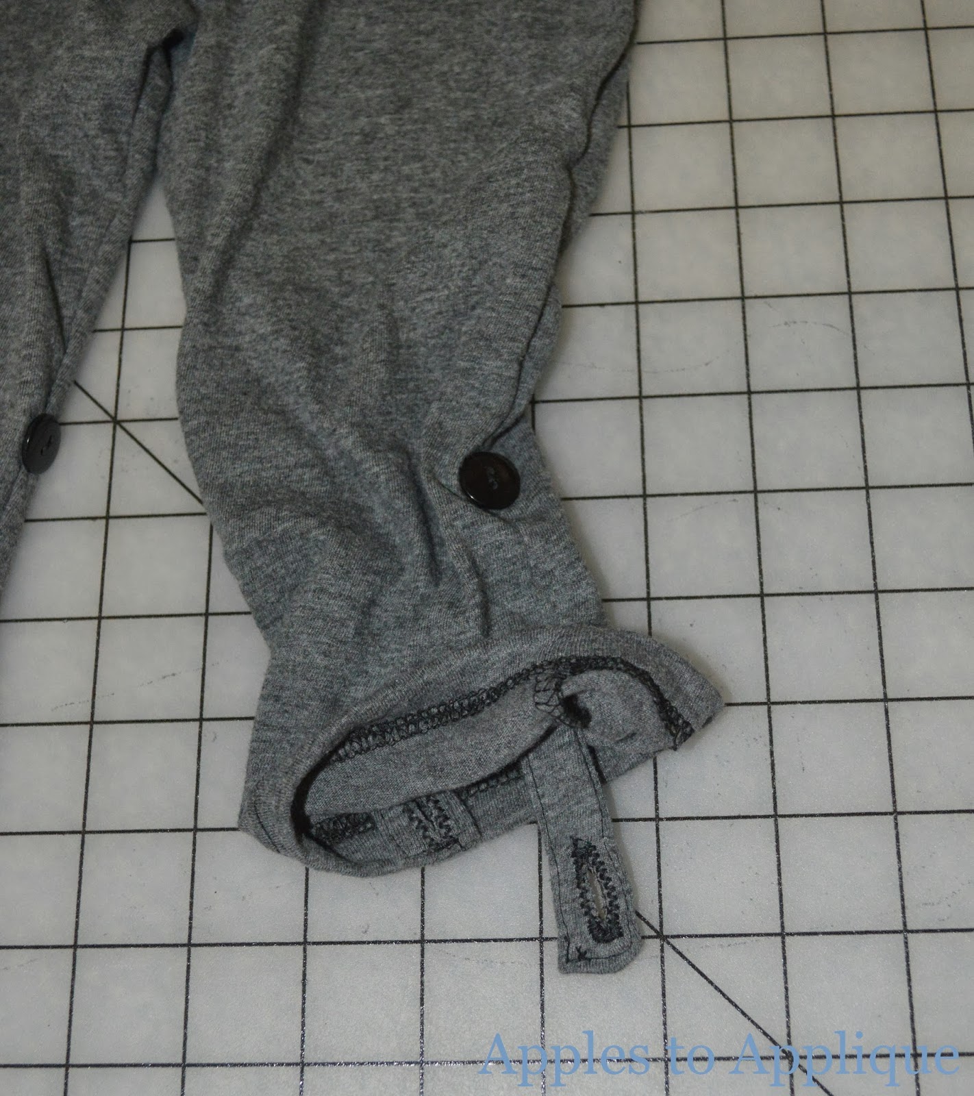 Apples to Applique Adjustable Baby Pants from an Old Shirt