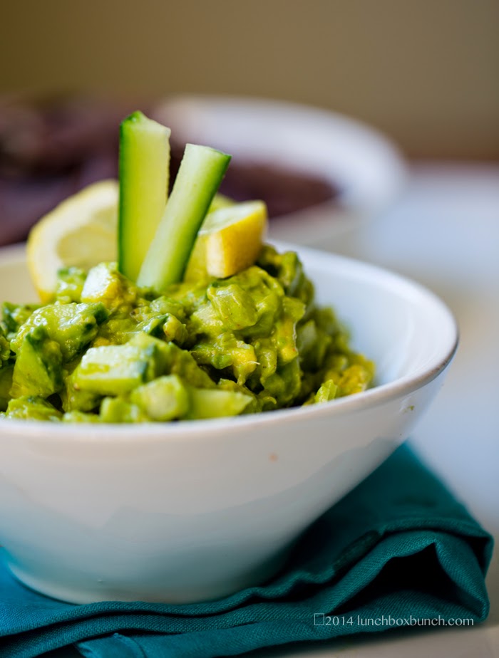 Cool Summer Guacamole with lemon & cucumber. Eat More Guac. Vegan Recipe