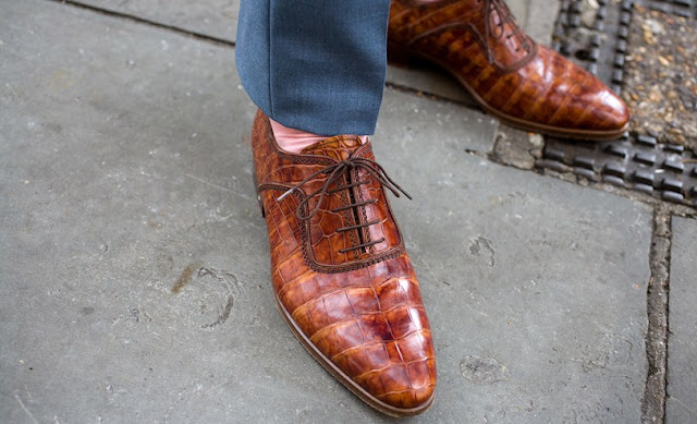 street style london collections men menswear snakeskin shoes