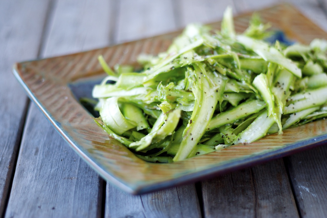 Raw Asparagus Salad with Parmesan Dressing Craving Greens