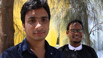 Burmese Muslims visiting Southern Cross University Zaw Minn Htwe (left) and...