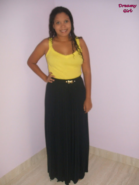 saia longa com rasteirinha